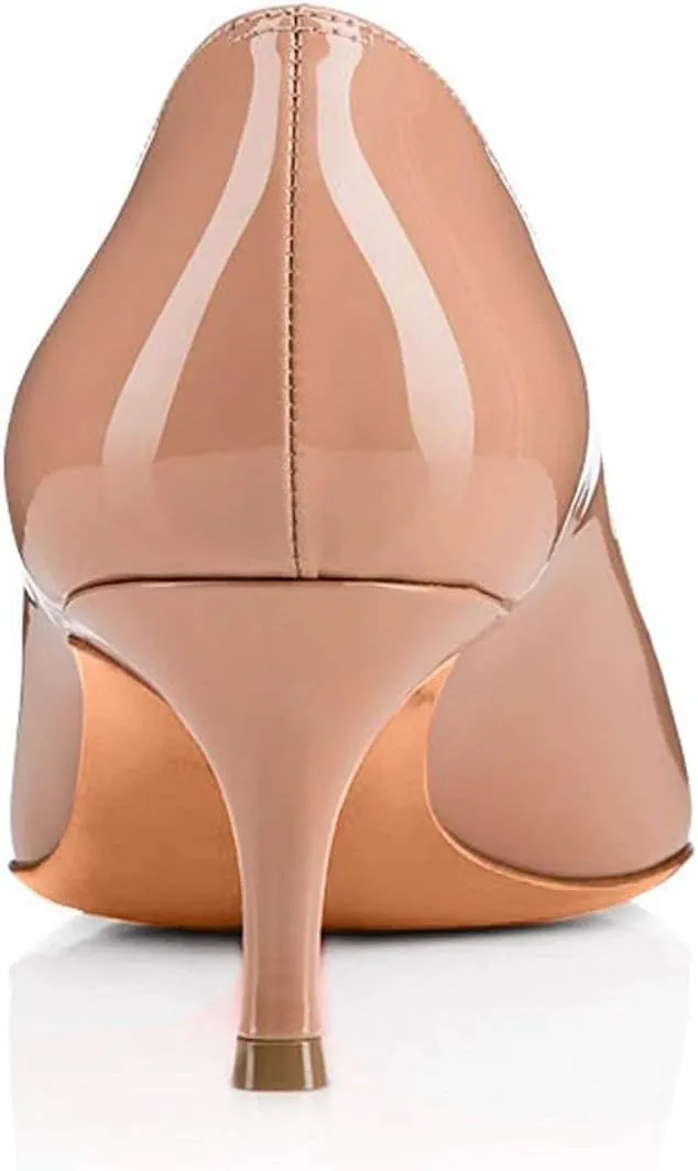 Eldof Women Kitten Heels Pumps | Pointed Toe Stiletto | 6.5cm Classic Court Shoes