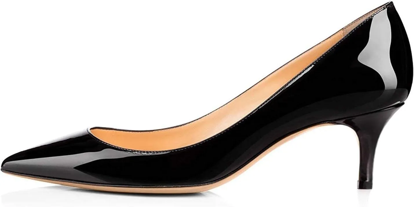 Eldof Women Kitten Heels Pumps | Pointed Toe Stiletto | 6.5cm Classic Court Shoes