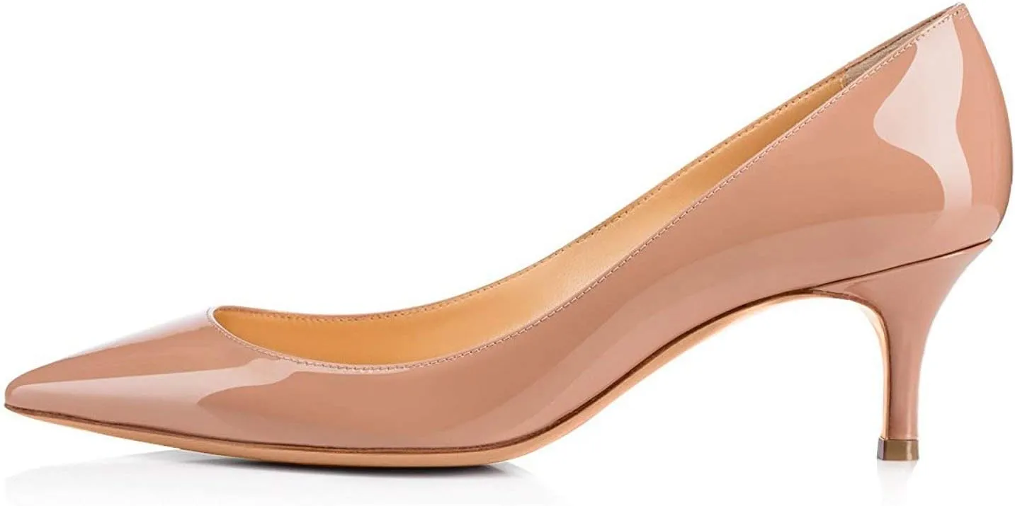 Eldof Women Kitten Heels Pumps | Pointed Toe Stiletto | 6.5cm Classic Court Shoes