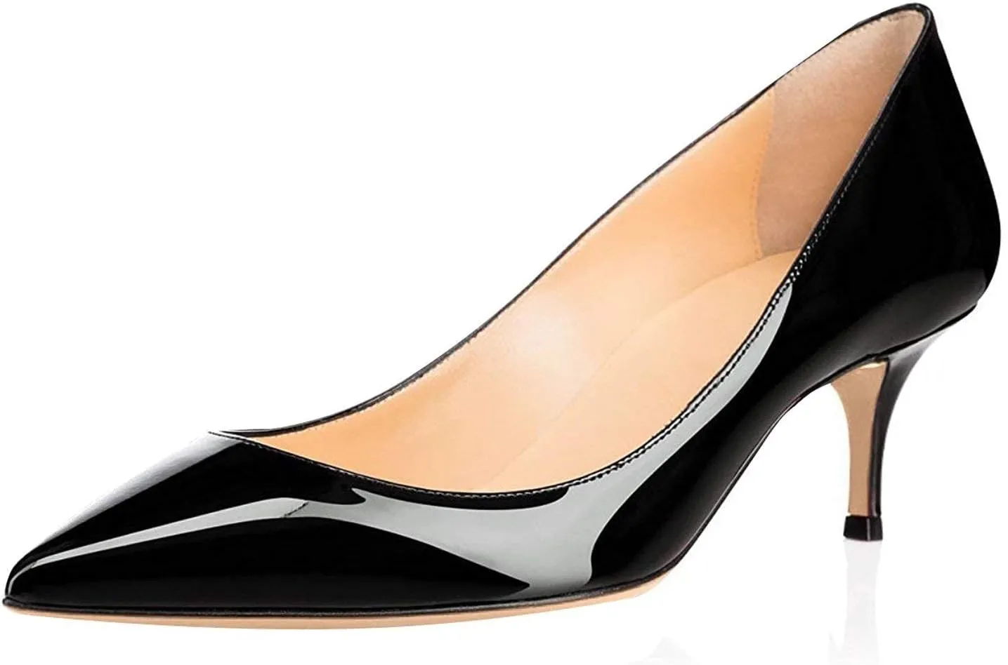 Eldof Women Kitten Heels Pumps | Pointed Toe Stiletto | 6.5cm Classic Court Shoes