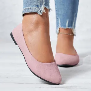 Flat Shoes for Women Comfortable Slip On Walking Ballerina Shoe Ladies Pointed-Toe Ballet Flats Suede Shallow Single-Shoes
