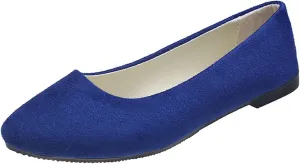 Flat Shoes for Women Comfortable Slip On Walking Ballerina Shoe Ladies Pointed-Toe Ballet Flats Suede Shallow Single-Shoes