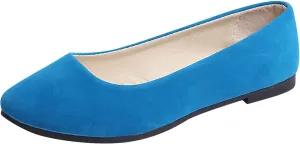 Flat Shoes for Women Comfortable Slip On Walking Ballerina Shoe Ladies Pointed-Toe Ballet Flats Suede Shallow Single-Shoes