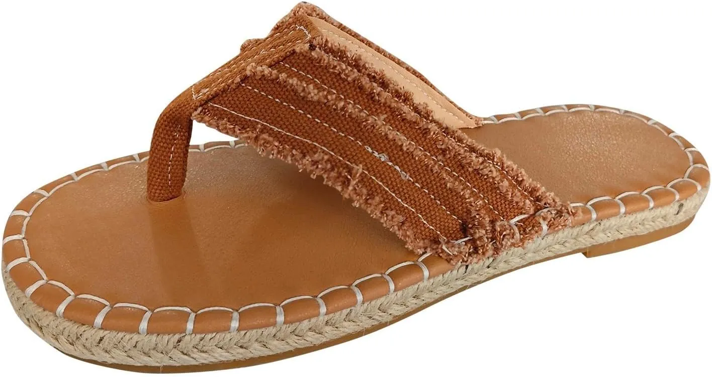 Flip Flops for Women Summer Fashion Flat Beach Slippers Casual Comfortable Slip On Walking Outdoor Thong Sandals