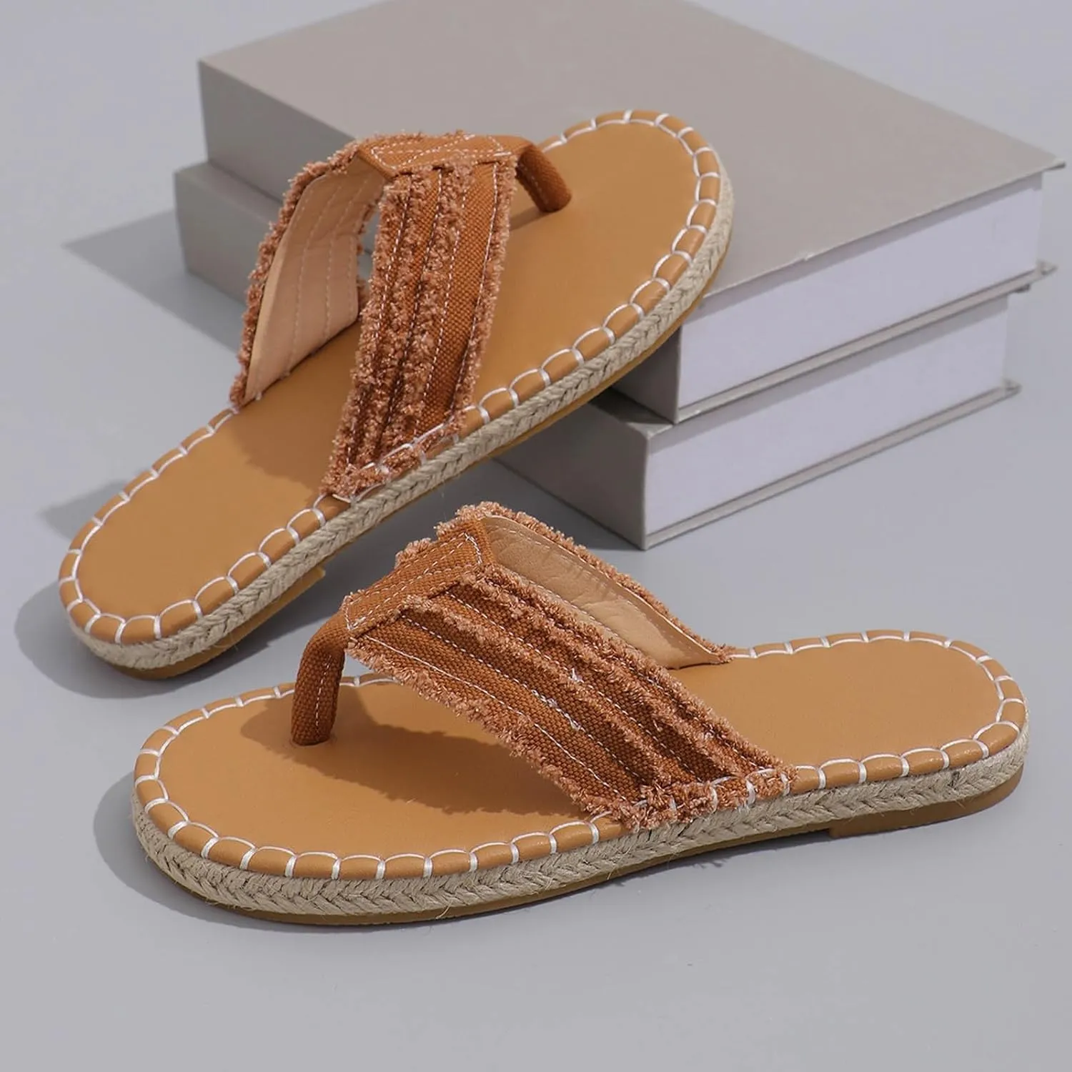 Flip Flops for Women Summer Fashion Flat Beach Slippers Casual Comfortable Slip On Walking Outdoor Thong Sandals