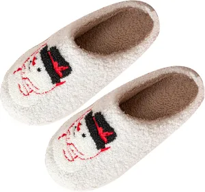 Fluffy Slippers for Women Men Warm Cozy Plush Fuzzy Cushion Slippers Slip-on House Slippers for Indoor and Outdoor