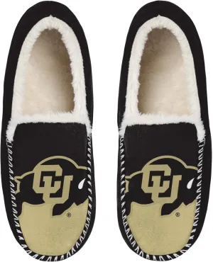 FOCO NCAA Men’s Big Logo Colorblock Moccasin Slippers – Officially Licensed, Comfortable Shoes with Team Colors and Logo