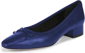 FOWT Women Square Toe Slip On Bowknot Pumps Retro Block Low Heel Moccasins Comfy Daily Casual Shopping Outdoor Street Dress Shoes Size 4-16 US