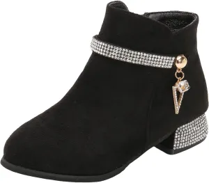 Girls Ankle Boots Boots for Girls Cowgirl Boots Fashion Tassel Toddler Girls Boots Chunky Heels Mid boots Western Booties Slip On Riding Shoes