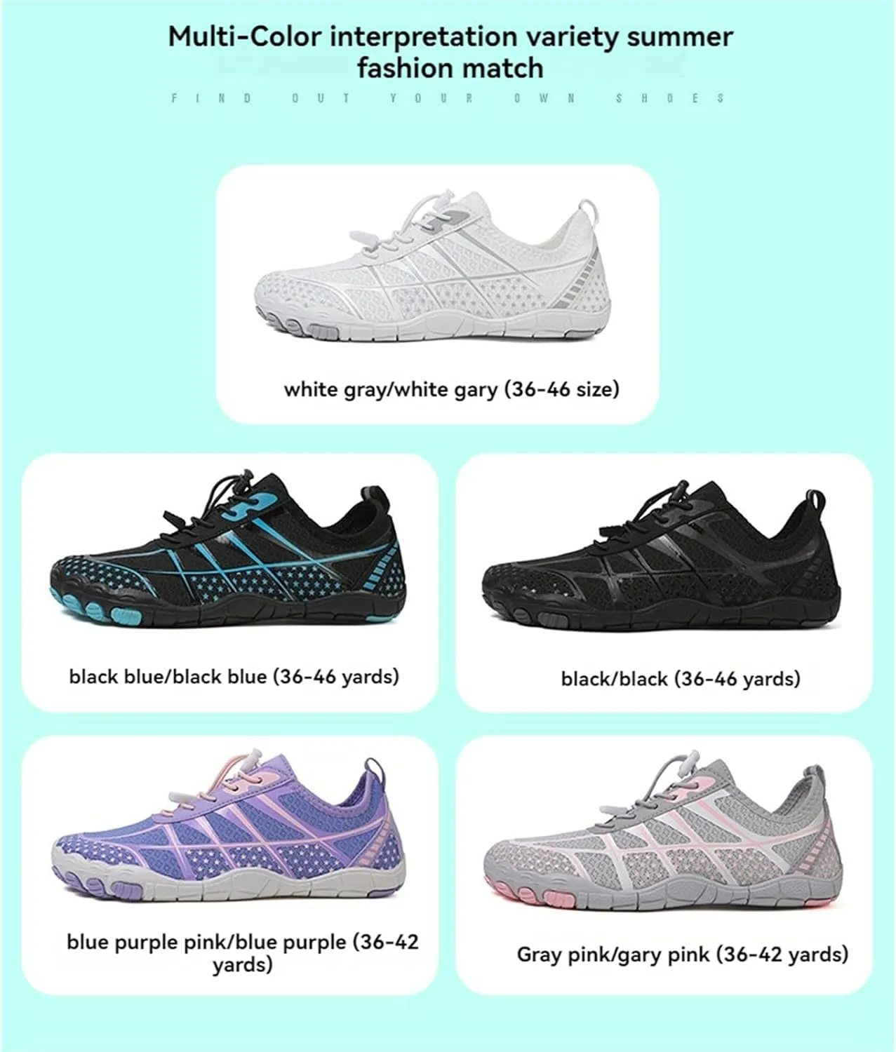 Grounded Footwear for Women Men Hiking Barefoot Shoes Non-Slip Sneakers Water Resistant Casual Lightweight Comfortable Gym Athletic Shoe Outdoor Swimming Beach Watershoes Soft Running&Walking Sneaker