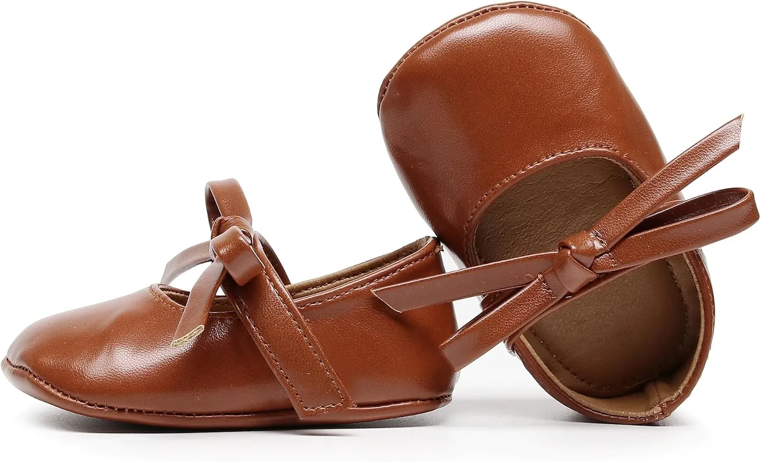 HONGTEYA Baby Girls Ballet Dress Shoes - Mary Jane Soft Sole Sidebow Toddler Moccasins