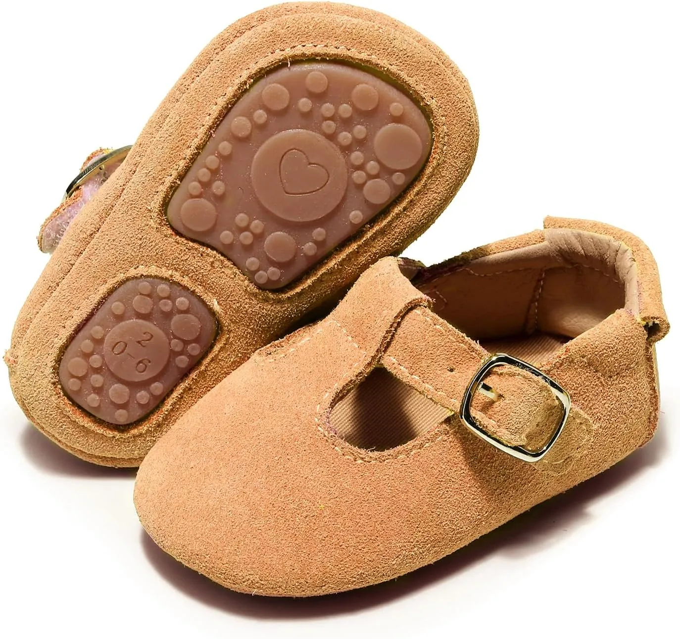 HONGTEYA Leather Baby Moccasins Hard Soled Tassel Crib Toddler Shoes for Boys and Girls…