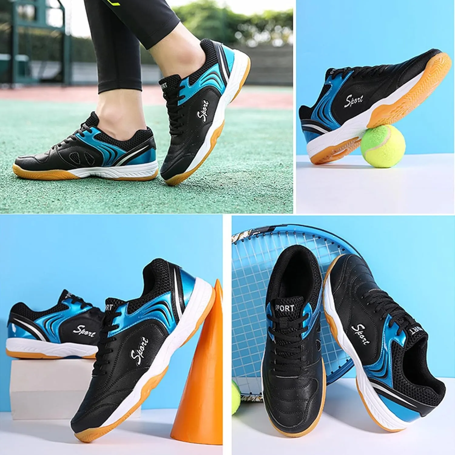 Indoor Court Shoes for Tennis Mens Comfortable Badminton Sneakers Breathable Adults Pickleball Training