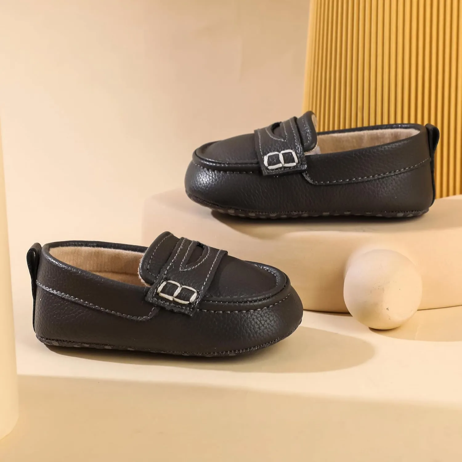 Infant Baby Boys Loafers Soft Sole PU Leather Toddler Moccasins Girls First Walking Crib Dress Shoes
