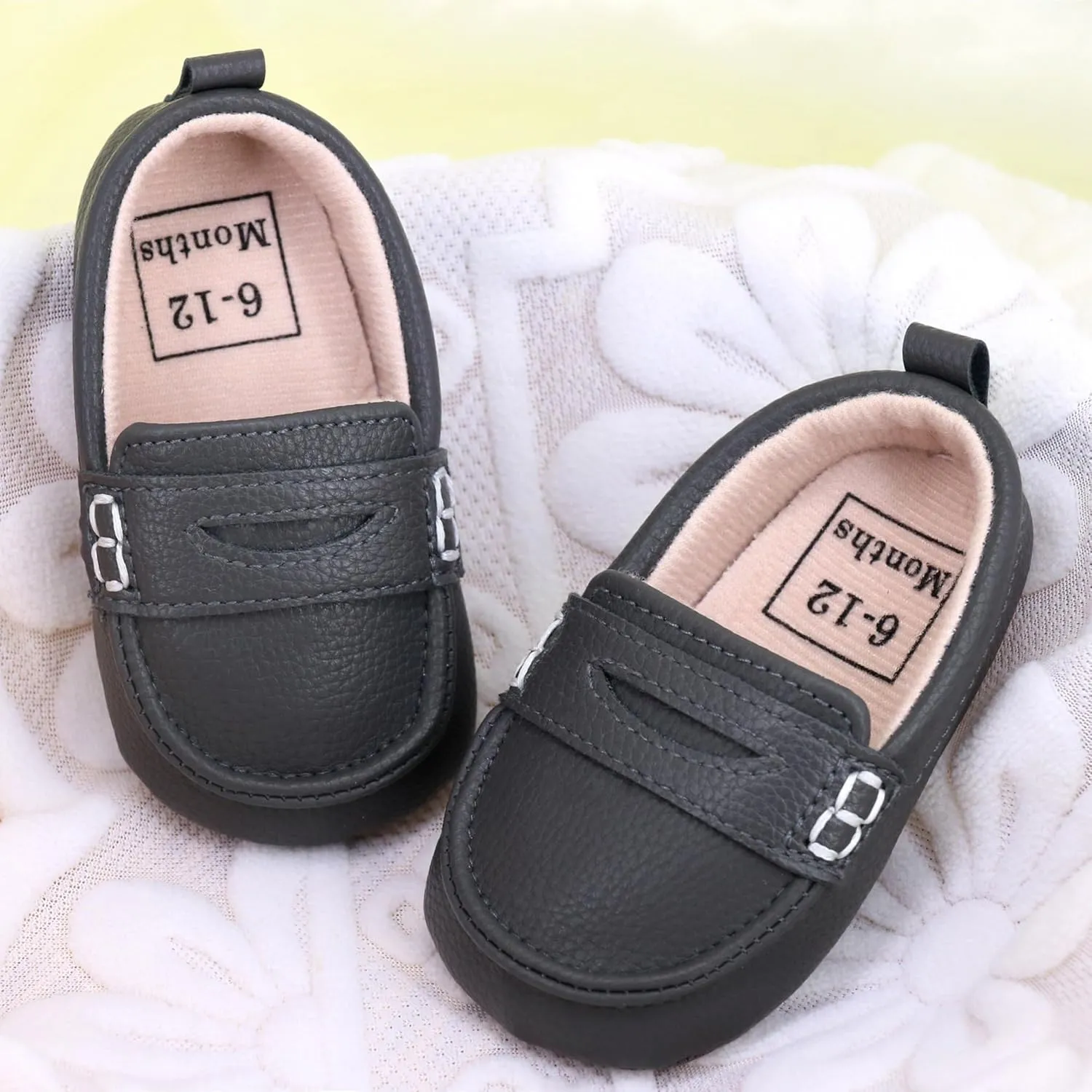Infant Baby Boys Loafers Soft Sole PU Leather Toddler Moccasins Girls First Walking Crib Dress Shoes
