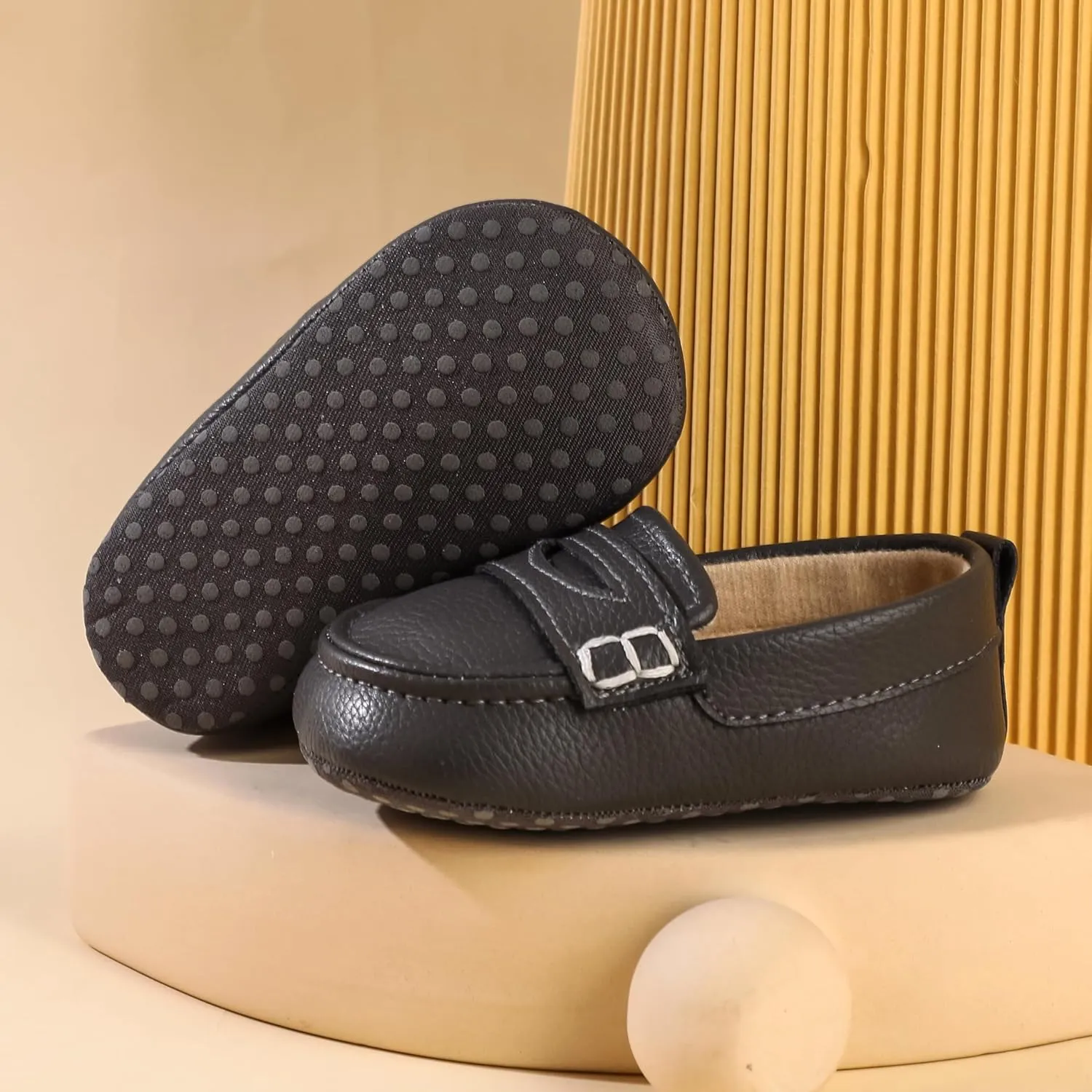 Infant Baby Boys Loafers Soft Sole PU Leather Toddler Moccasins Girls First Walking Crib Dress Shoes