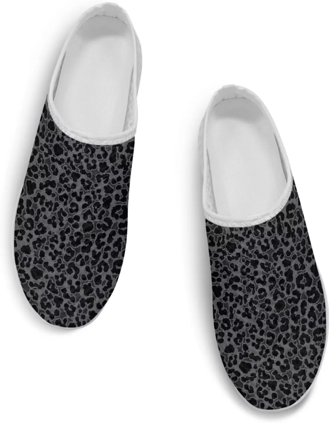 JoyLamoria Animal Print Womens Shoes Mule Lightweight Backless Clog Soft Breathable Sneakers Mesh Sport House
