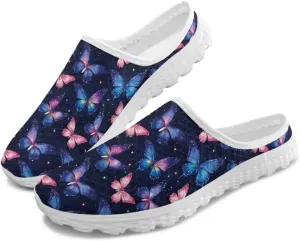 JoyLamoria Animal Print Womens Shoes Mule Mesh Comfortable Fashion Backless Sport Lightweight Clog Non Slip Sneakers