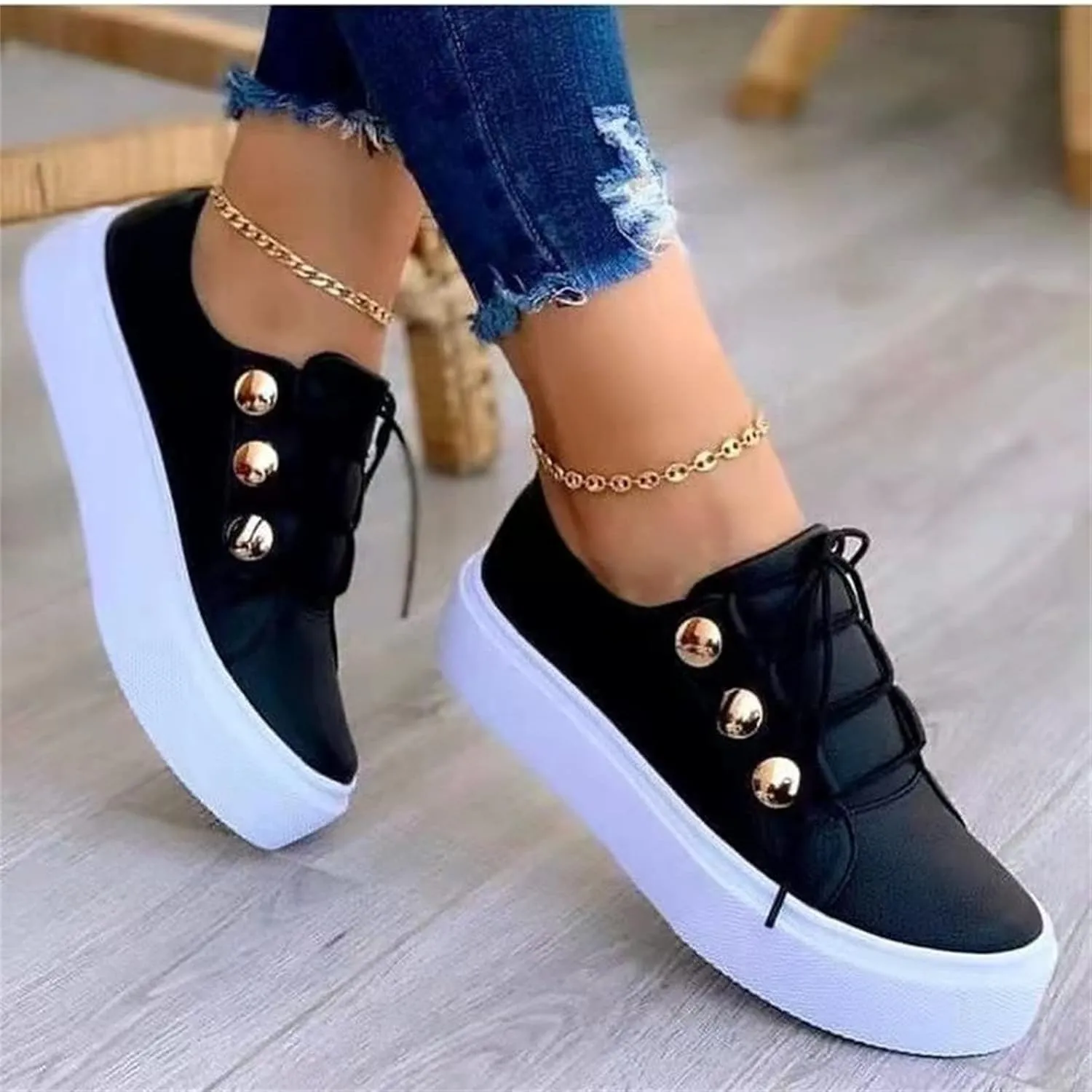 Lausiuoe Christmas Shoes For Women Flats Canvas Low Top Sneaker Classic Casual Fashion Slip On Comfort Non-Slip Walking Loafers