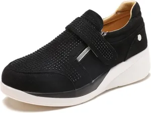 Lausiuoe Sneakers For Women Slip On Wide Width Women's Fashion Canvas Shoes Round Toe Lightweight Non-Slip Flat Sneakers Classic Casual Fall Low Top Soft Comfort Breathable Slip On Walking Loafers