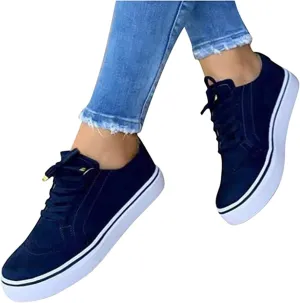Lausiuoe Sneakers For Women Walking Shoes Wide Women's Slip on Canvas Shoes Low Top Sneakers Non Slip Fashion Casual Fall Classic Lightweight Soft Comfort Breathable Walking Flat Loafers
