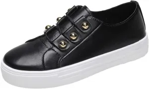 Lausiuoe Sneakers For Women Wide Width Comfortable Fashion Slip On Canvas Loafers Casual Lightweight Flat Walking Shoes