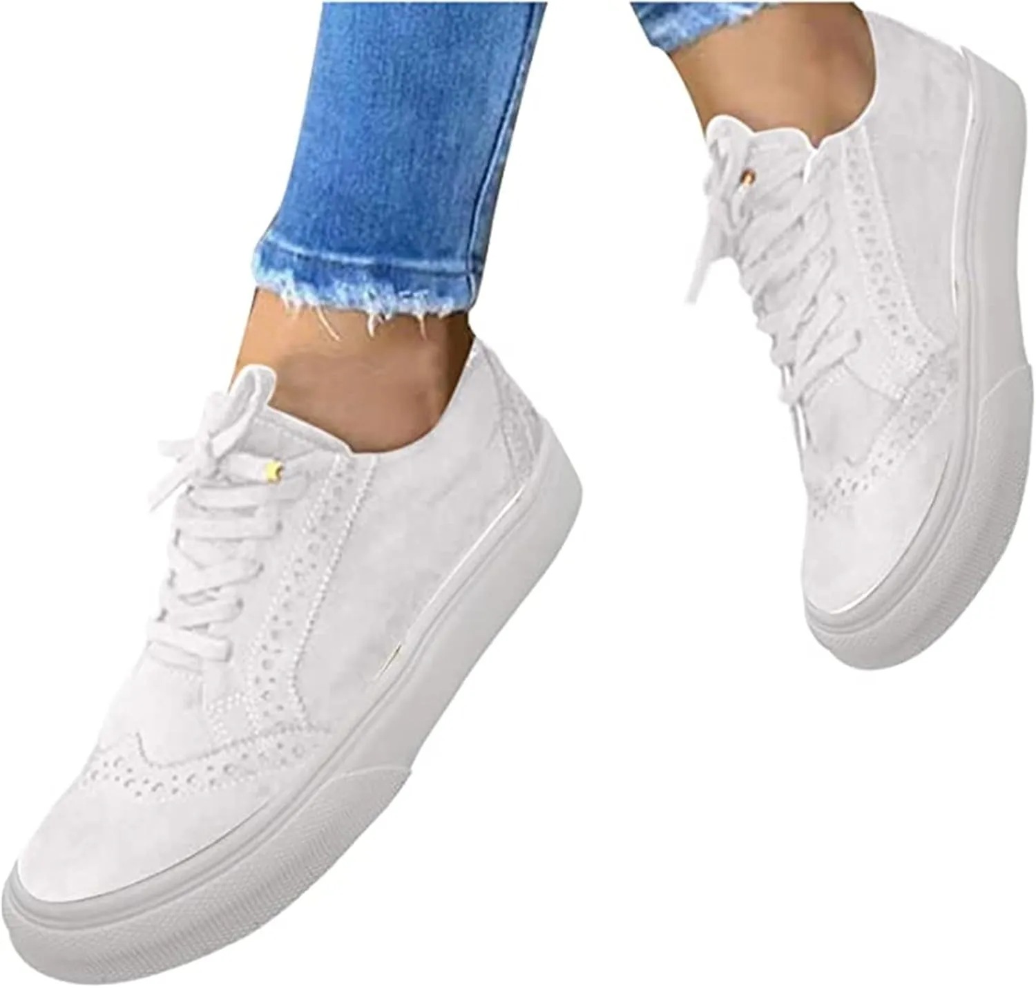 Lausiuoe Women's Fashion Sneakers Brown Women's Fashion Canvas Shoes Round Toe Lightweight Non-Slip Flat Shoes Classic Casual Fall Soft Comfort Breathable Low Top Walking Sneakers Loafers