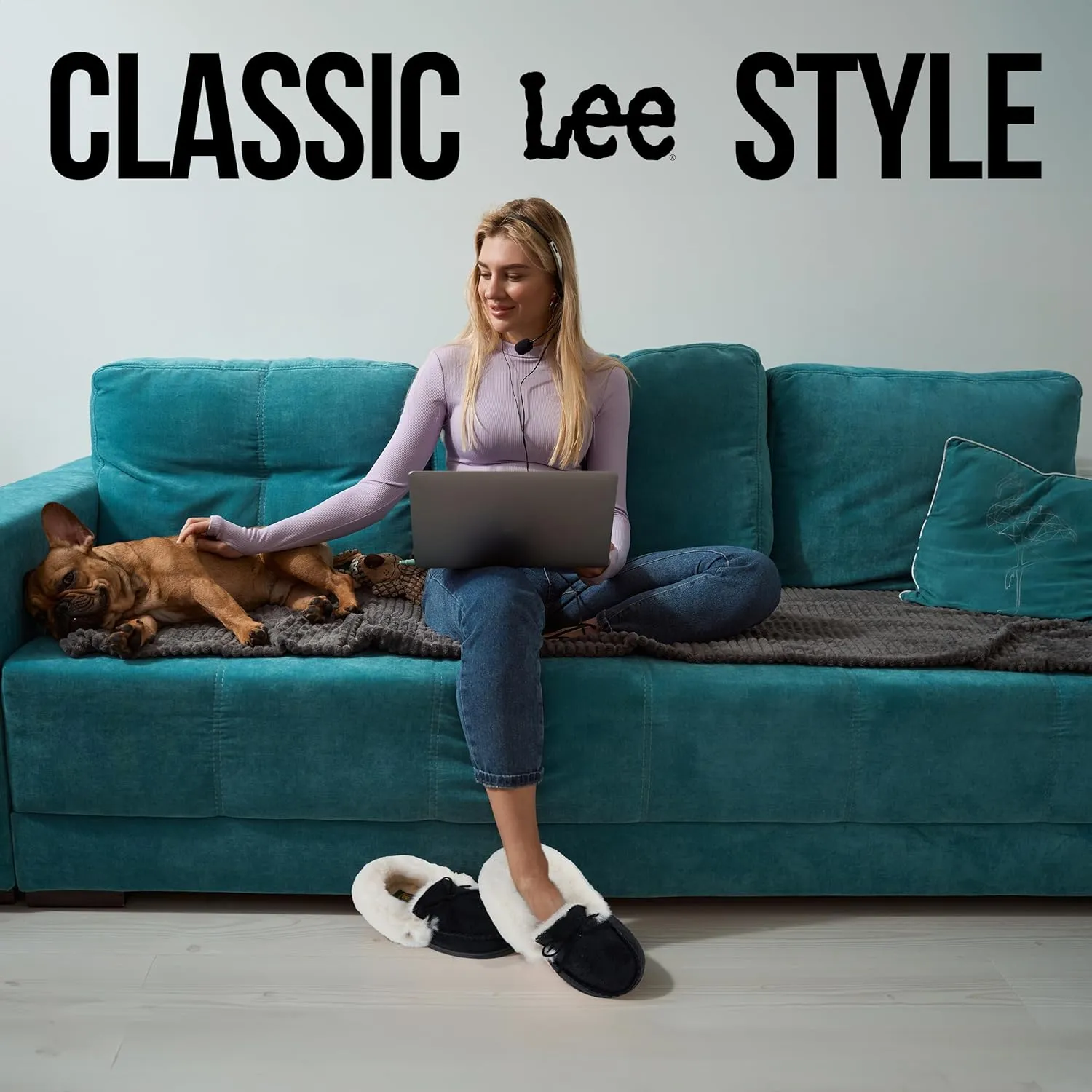 Lee Womens Slippers Gifts for Women Cozy House Slippers for women moccasins Fur Sherpa Indoor Outdoor