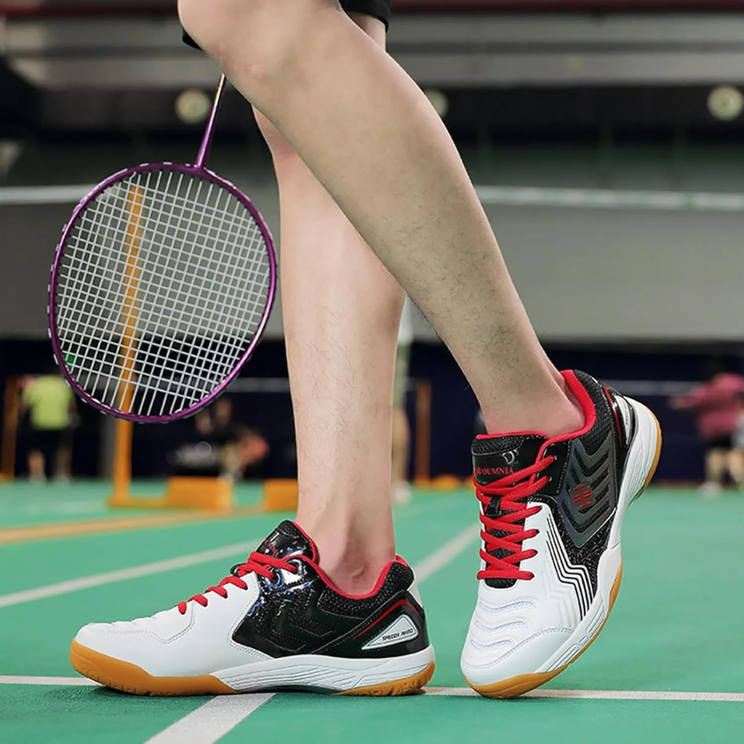 Men's Badminton Shoes Anti-Slip Comfort Indoor Court Trainers Racketball Squash Volleyball Sneakers for Training Adults Pickleball