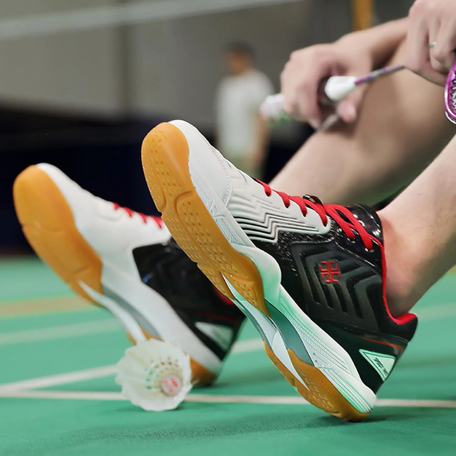 Men's Badminton Shoes Anti-Slip Comfort Indoor Court Trainers Racketball Squash Volleyball Sneakers for Training Adults Pickleball