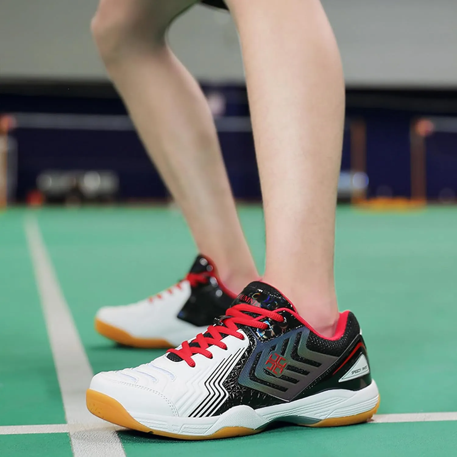 Men's Badminton Shoes Anti-Slip Comfort Indoor Court Trainers Racketball Squash Volleyball Sneakers for Training Adults Pickleball