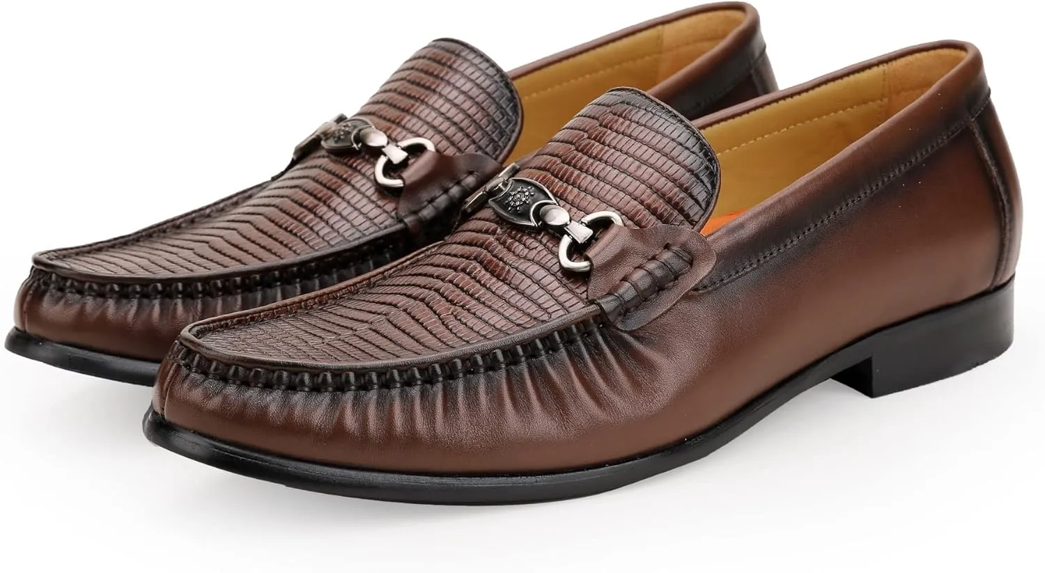 Mens Black Dress Shoes Featuring Hand Finishes, Classic Loafers Leather Slip-on Penny Party Wedding Shoes for Men