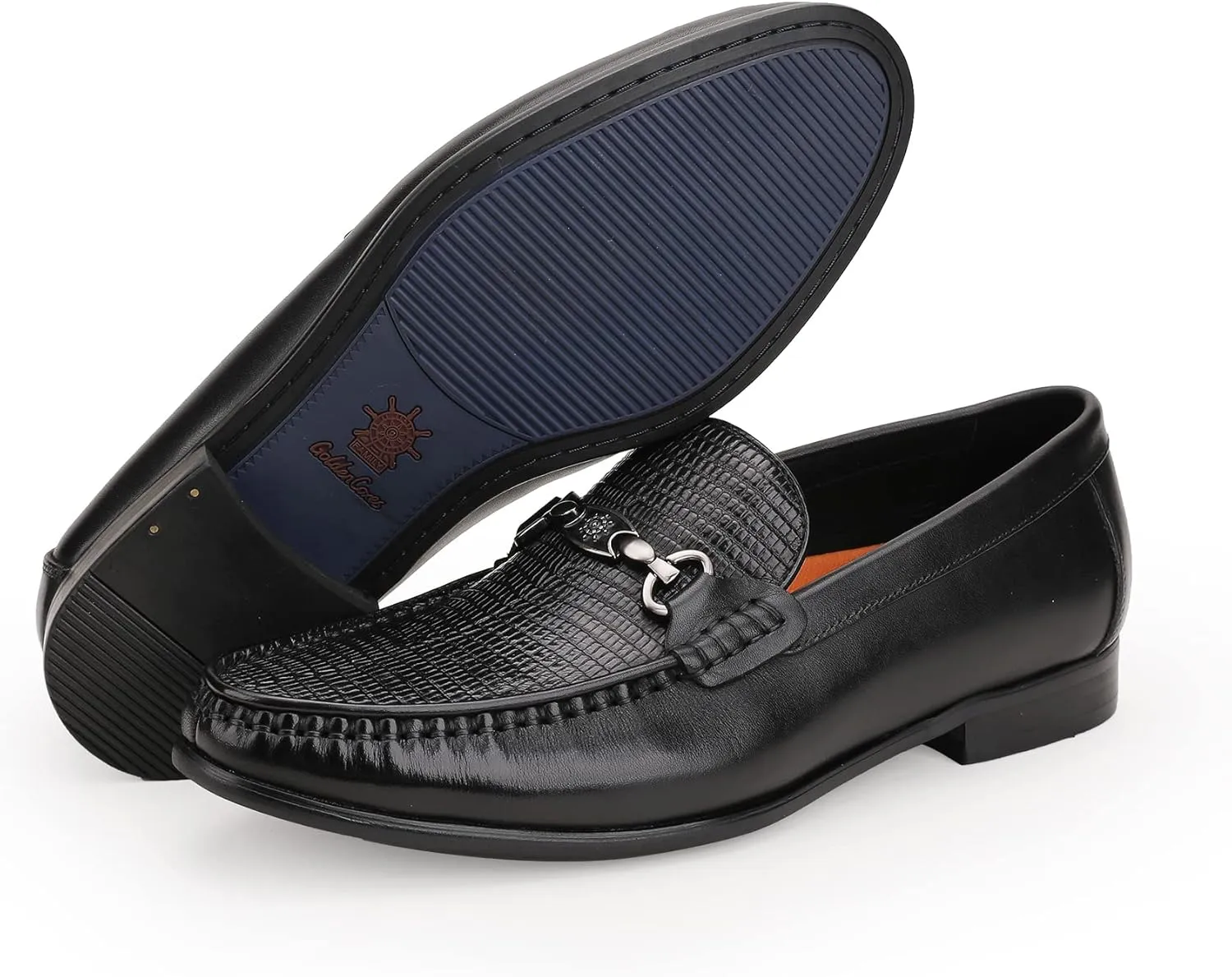 Mens Black Dress Shoes Featuring Hand Finishes, Classic Loafers Leather Slip-on Penny Party Wedding Shoes for Men