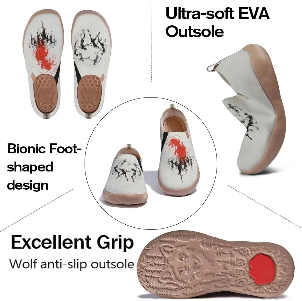 Men's Casual Knit Shoes Art Painted Slip Ons Loafers Lightweight Flats Travel Sneakers