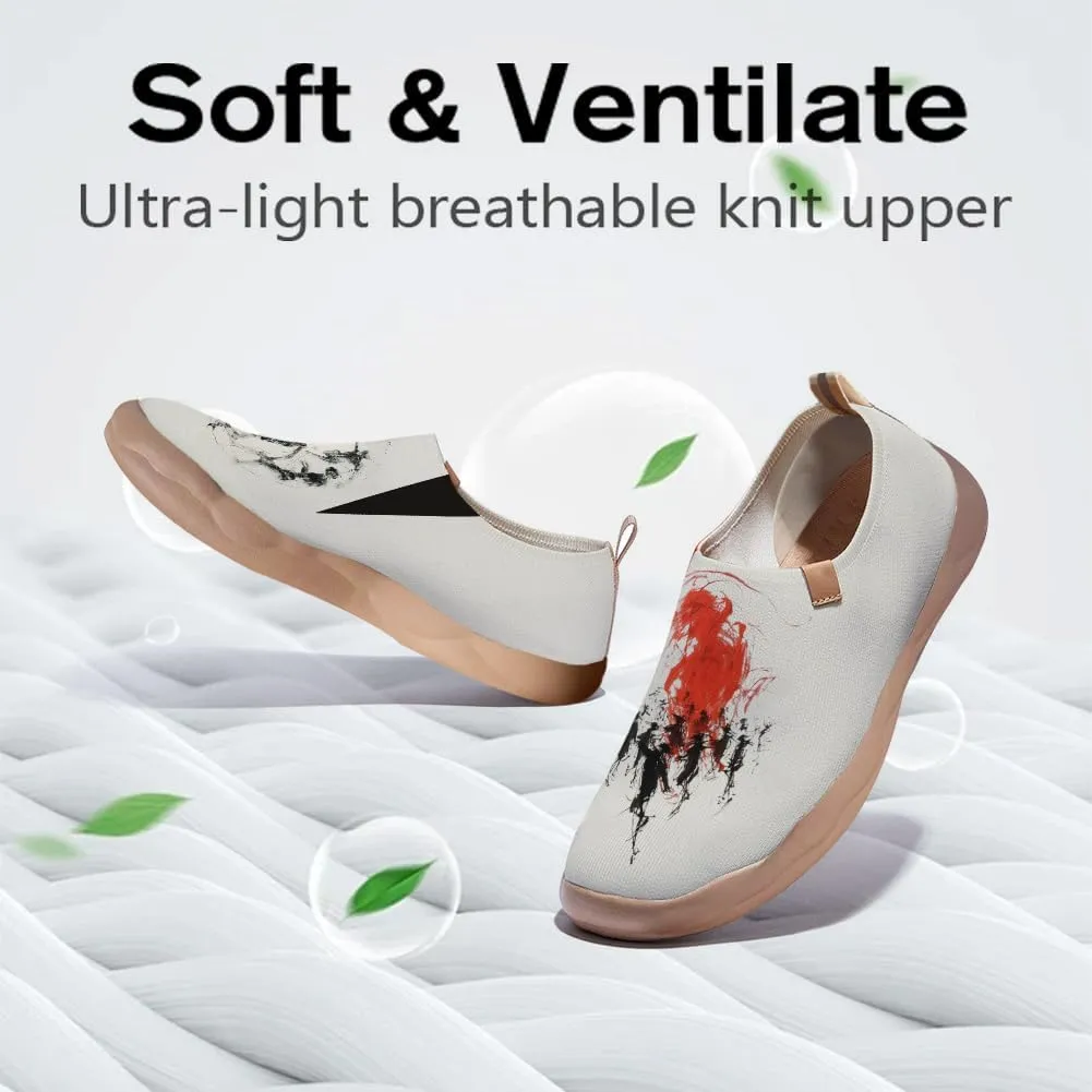 Men's Casual Knit Shoes Art Painted Slip Ons Loafers Lightweight Flats Travel Sneakers