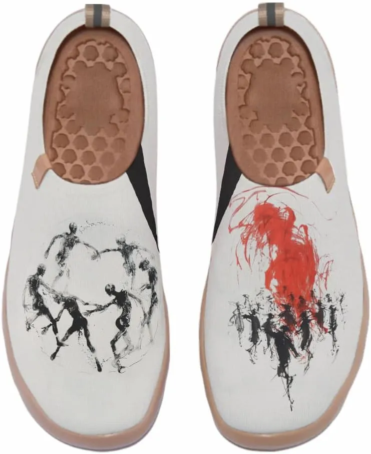 Men's Casual Knit Shoes Art Painted Slip Ons Loafers Lightweight Flats Travel Sneakers