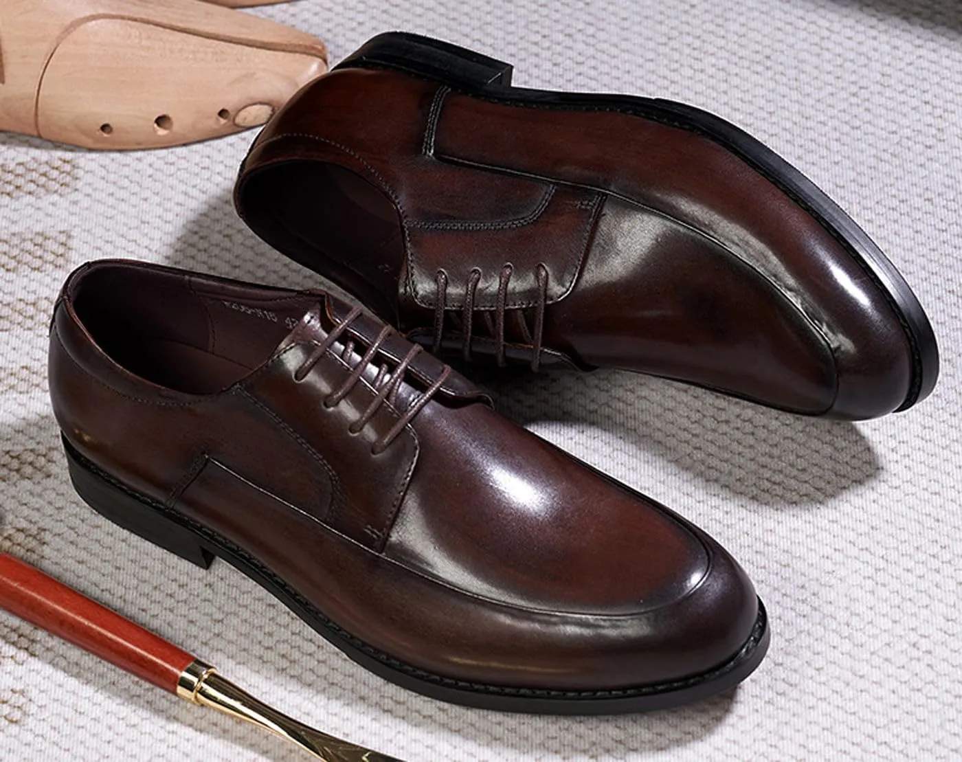 Mens Dress Shoes Formal Derby Shoes Genunie Leather Whole Cut Suit Shoes Men's Fashion Prom Wedding Business Causal Oxfords Comfortable Tuxedo Shoes for Men