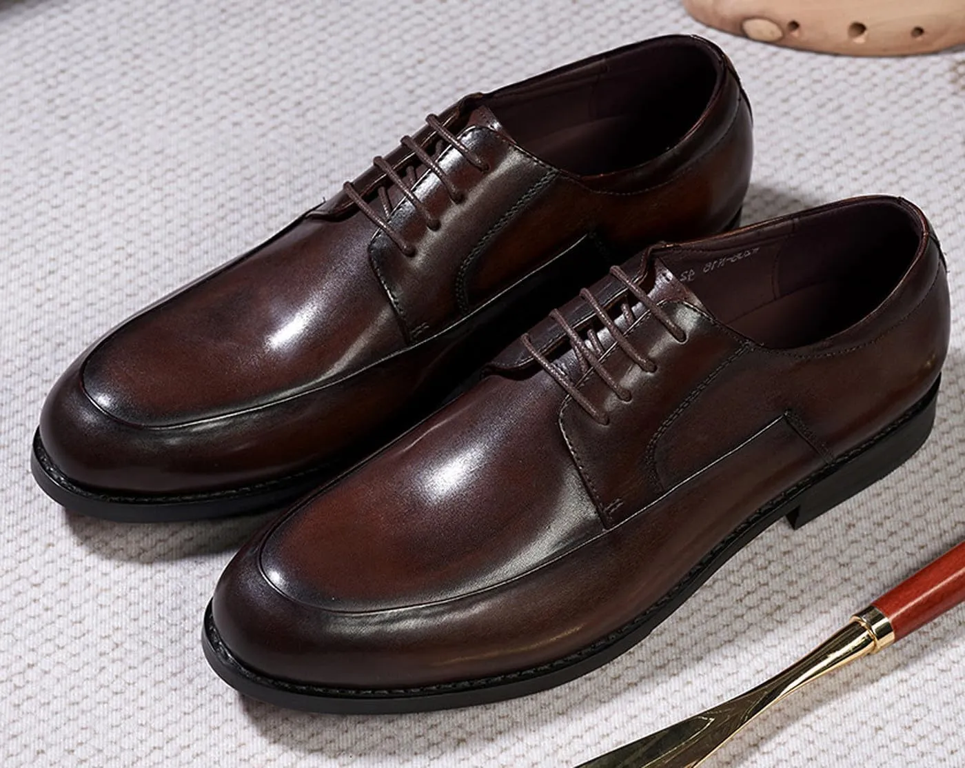 Mens Dress Shoes Formal Derby Shoes Genunie Leather Whole Cut Suit Shoes Men's Fashion Prom Wedding Business Causal Oxfords Comfortable Tuxedo Shoes for Men