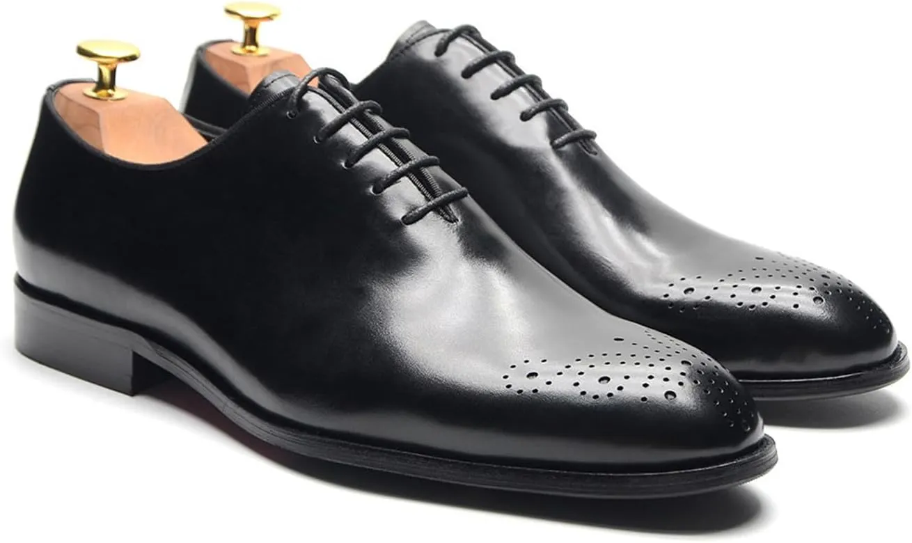 Mens Dress Shoes Formal Oxfords Suit Shoes Genunie Leather Whole Cut Oxfords Fashion Prom Wedding Business Causal Derby Comfortable Tuxedo Shoes for Men