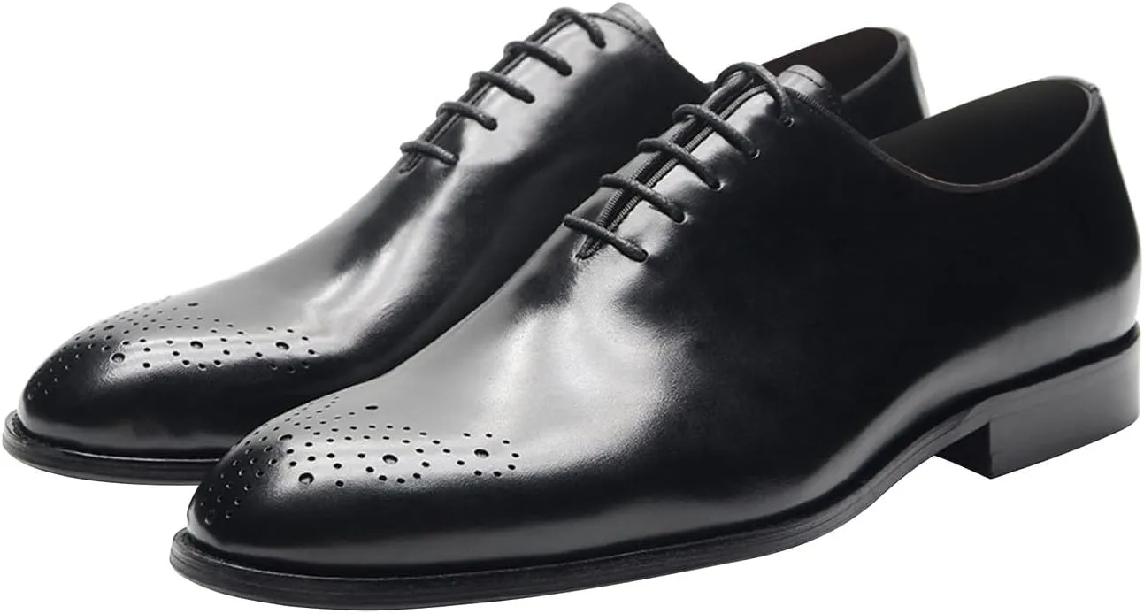 Mens Dress Shoes Formal Oxfords Suit Shoes Genunie Leather Whole Cut Oxfords Fashion Prom Wedding Business Causal Derby Comfortable Tuxedo Shoes for Men