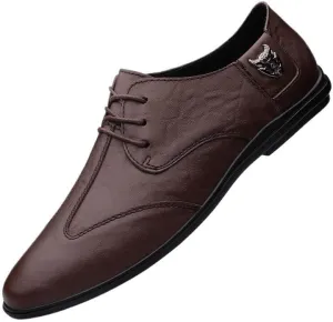 Men's Fashion Genuine Leather Dress Shoes Non-Slip Low Business Oxford Shoes Comfortable Casual Loafers for Men