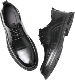 Men's Genuine Leather Oxfords Breathable Slip-Resistant Formal & Casual Shoes for Business, Weddings