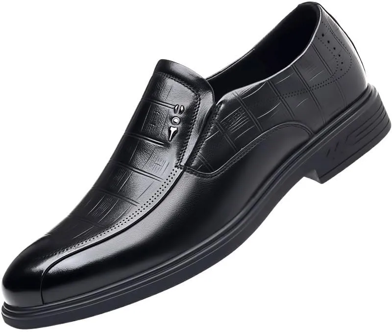 Men's Genuine Leather Slip-Ons Loafers Modern Casual Business Wedding Dress Oxfords Shoes