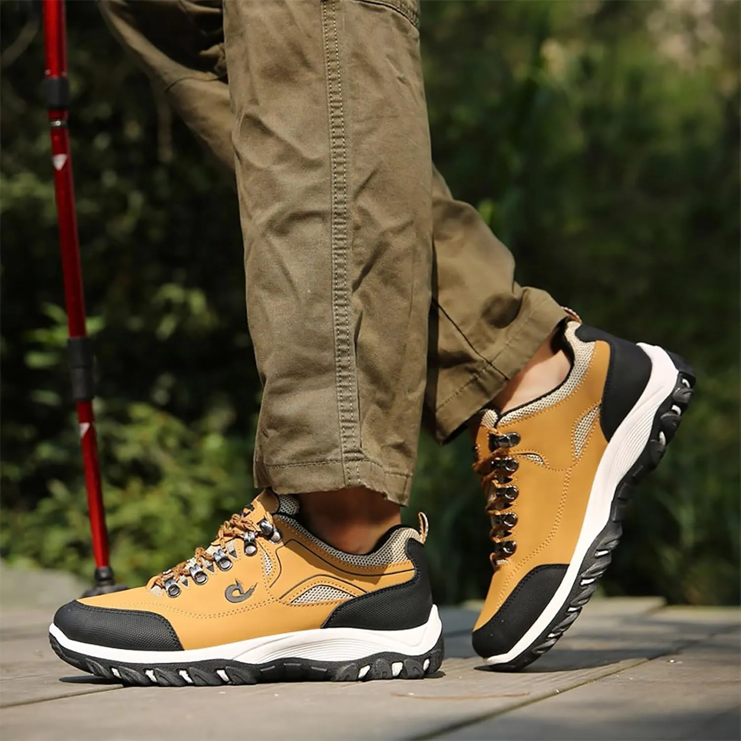 Men’s Hiking Shoes Breathable Lightweight Walking Shoes Slip on Workout Shoes for Trekking Camping Walking Fishing