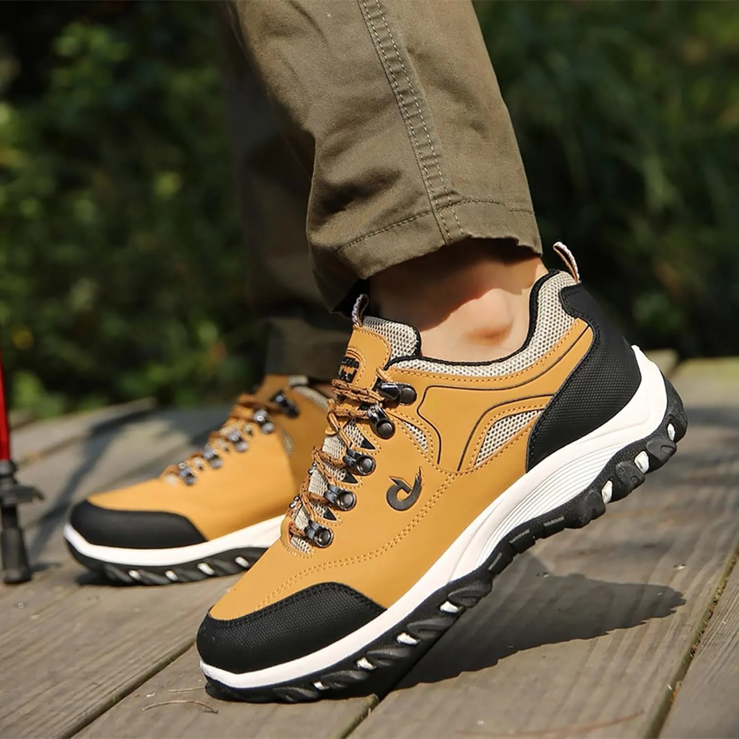 Men’s Hiking Shoes Breathable Lightweight Walking Shoes Slip on Workout Shoes for Trekking Camping Walking Fishing