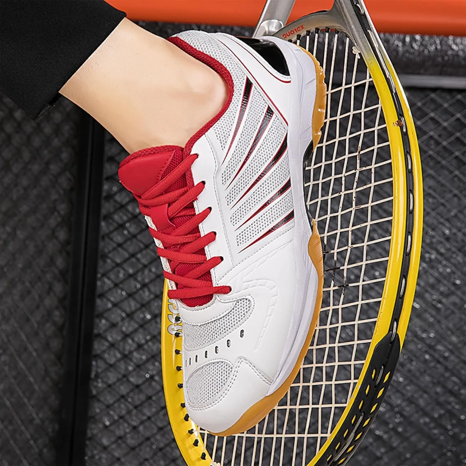 Men's Indoor Court Shoes Pickleball Badminton Sneakers Breathable for Training - Adults Support Sneakers