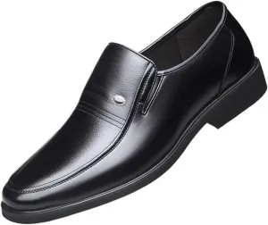 Mens Leather Shoes Walking Pointed Toe Business Wingtip Slip-Ons Fashion Dress Sneakers