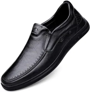Men's Loafers Slip-Ons Mens Classic Leather Dress Shoes Formal Business Oxford Shoes