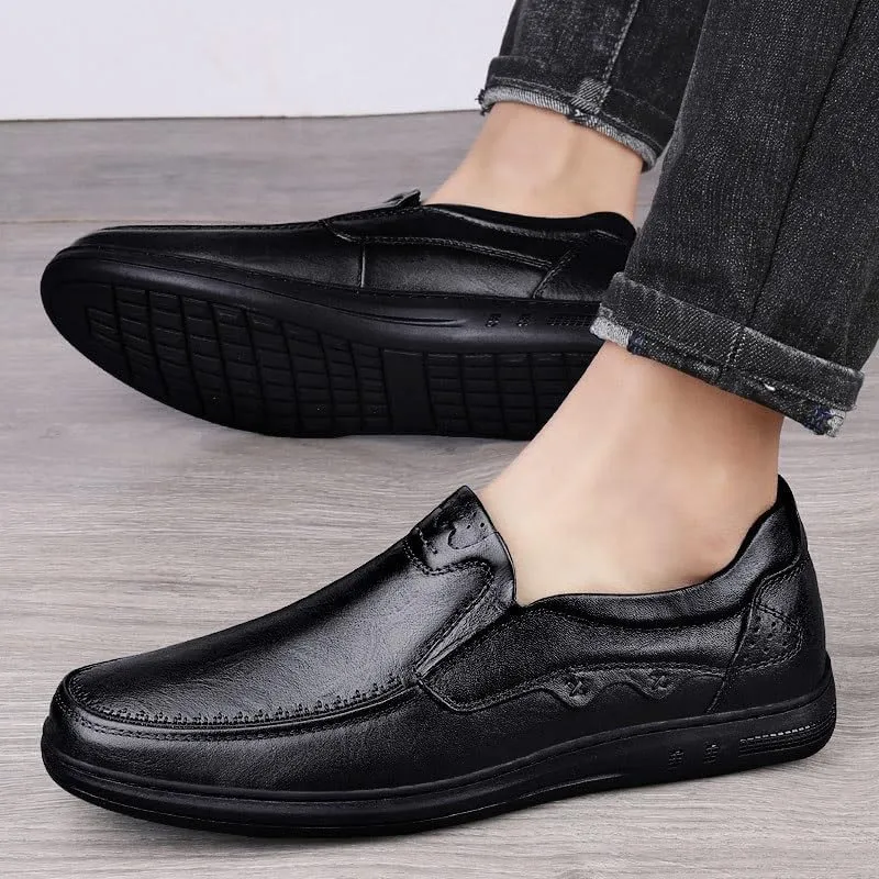 Men's Loafers Slip-Ons Mens Classic Leather Dress Shoes Formal Business Oxford Shoes