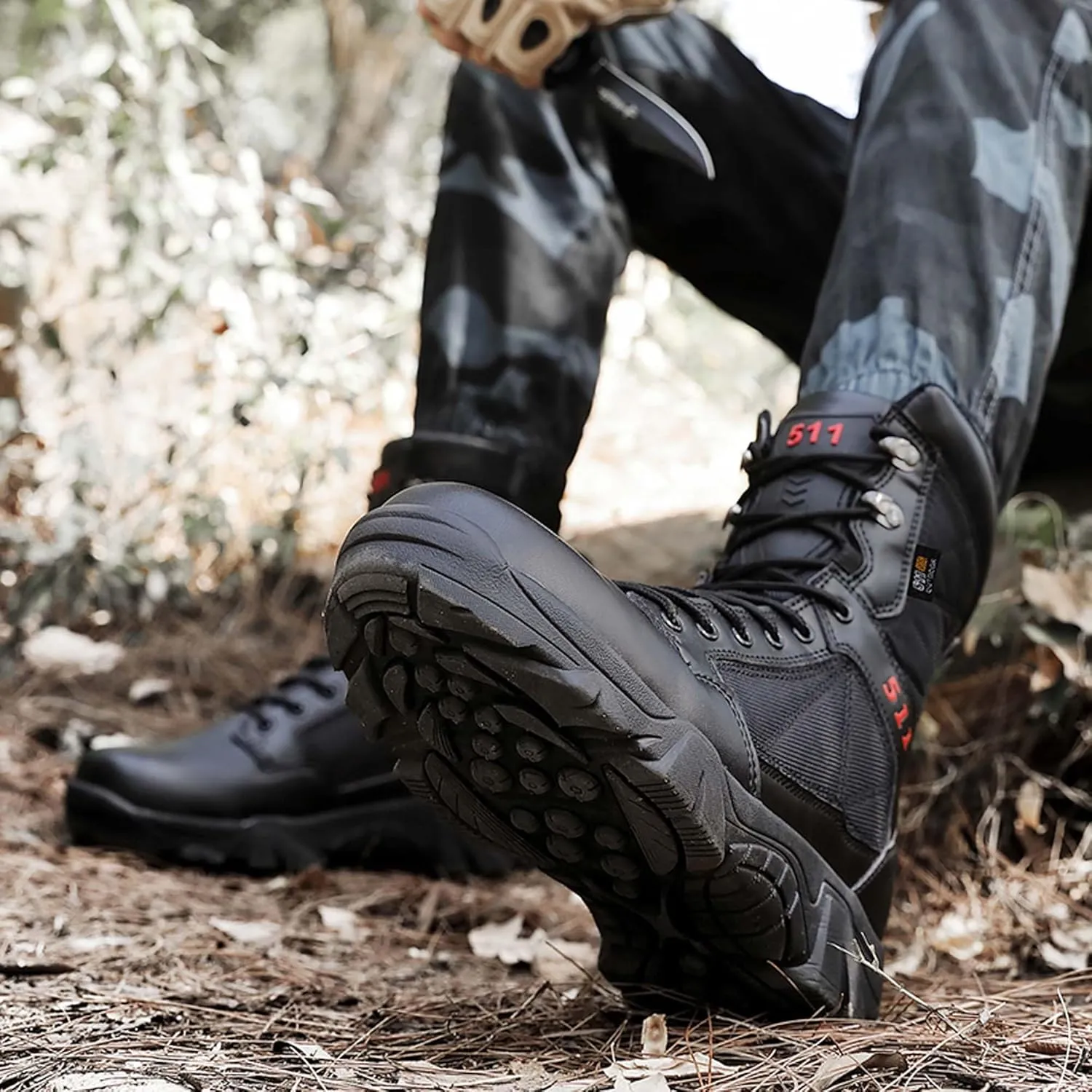 Mens Military Boots Tactical Work Boots Outdoor Hiking Motorcycle Combat Boots For Men Hunting Jungle Hiking Work Boots